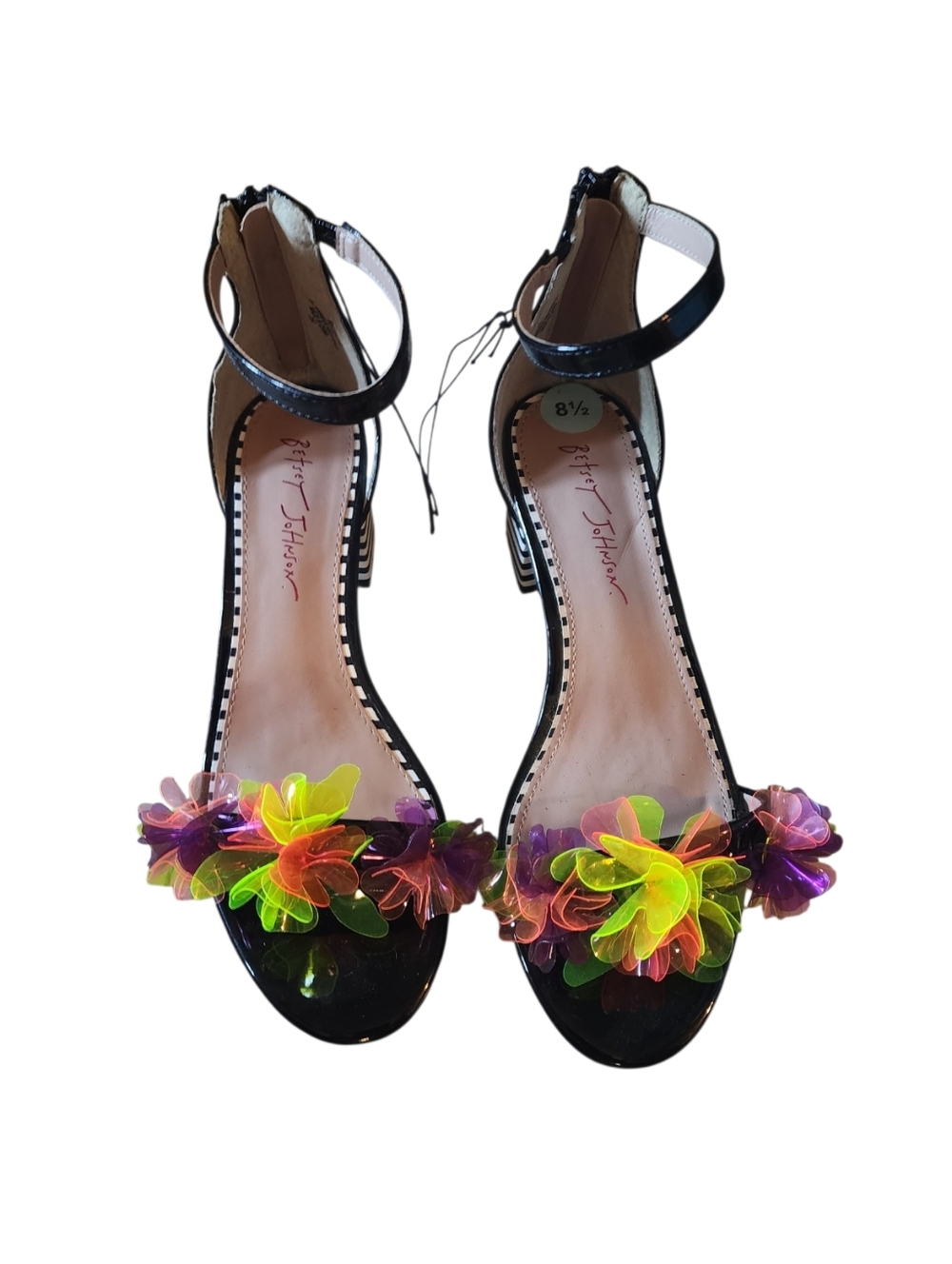 Betsey Johnson Fearne Floral Ankle Strap Sandals, 8.5